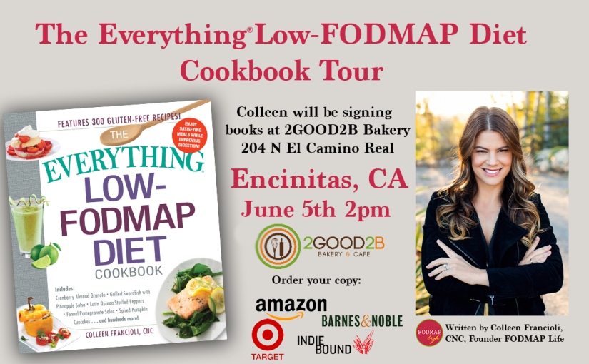 Spread the News!  Low-FODMAP Book Signing in N. County San Diego